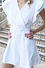 Chic Silhouette Romper 19681 White