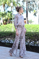 Floral Elegance Jumpsuit 5832 Beige