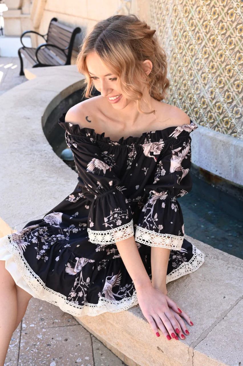 Boho Blossom Mini Dress