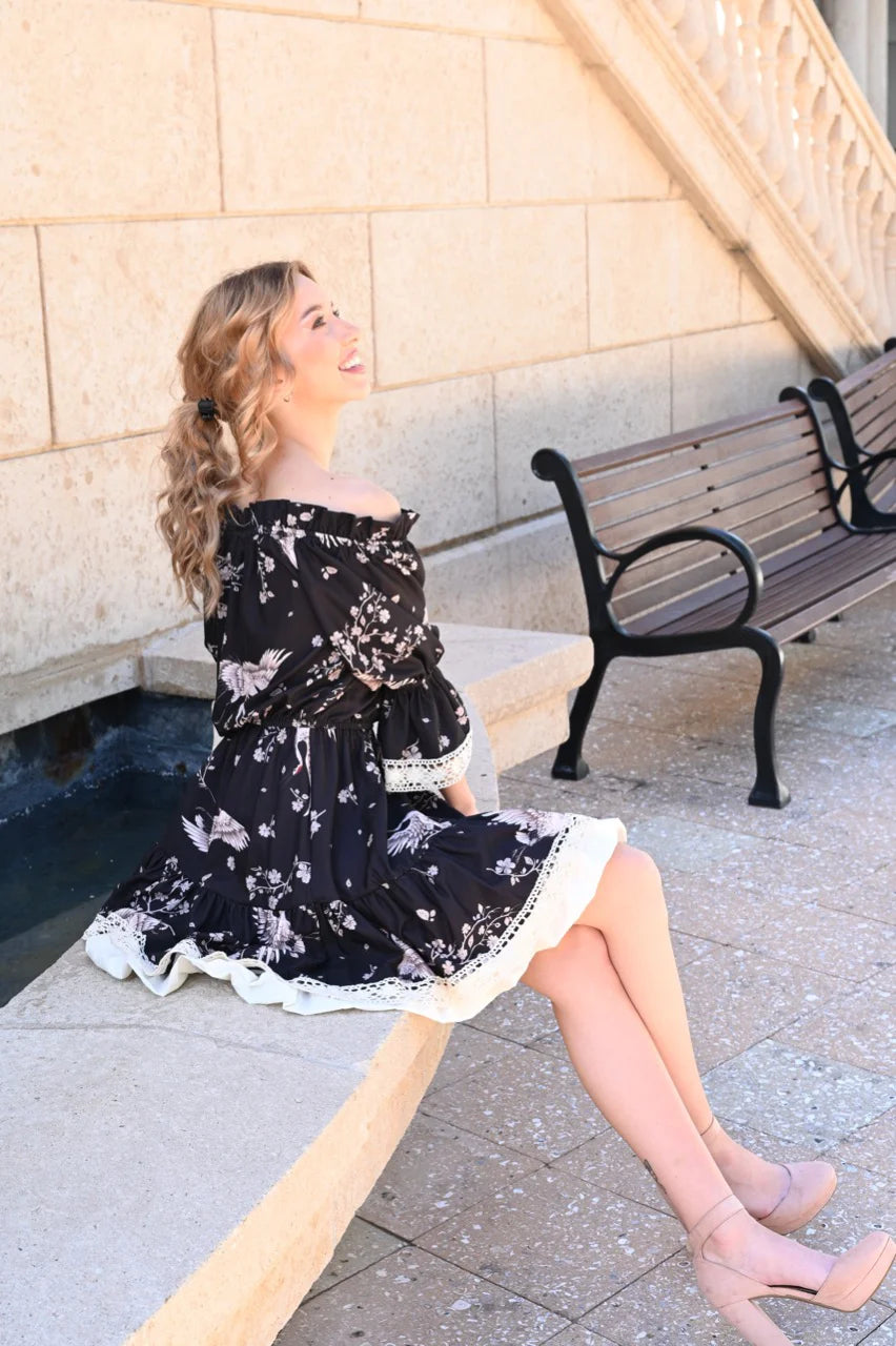 Boho Blossom Mini Dress