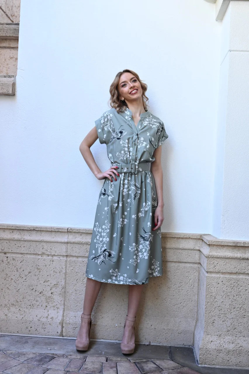 Vintage Bloom Midi Dress