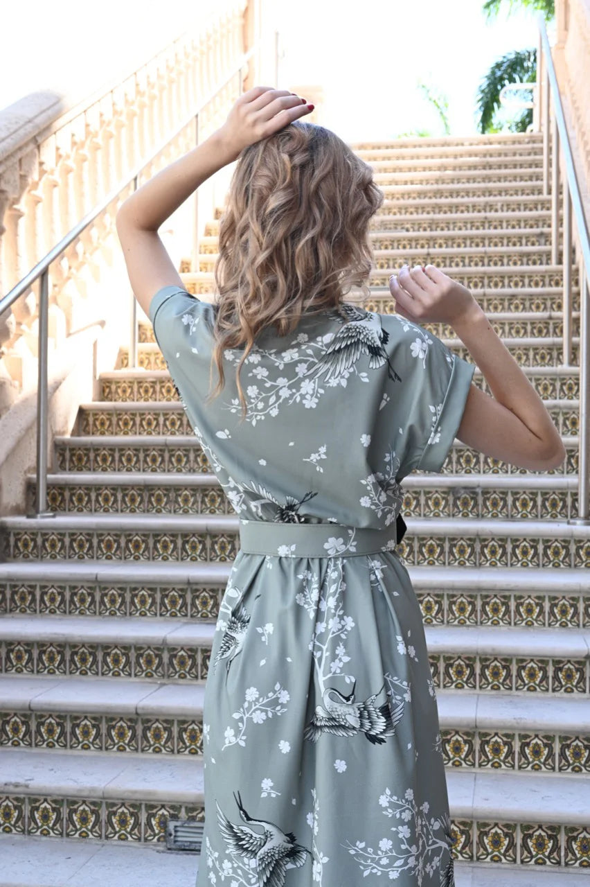 Vintage Bloom Midi Dress