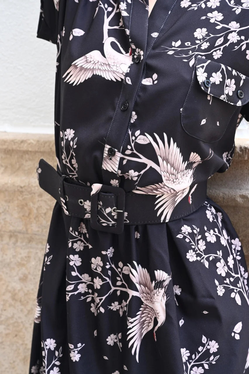 Vintage Bloom Midi Dress