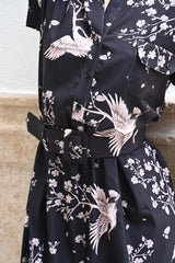 Vintage Bloom Midi Dress